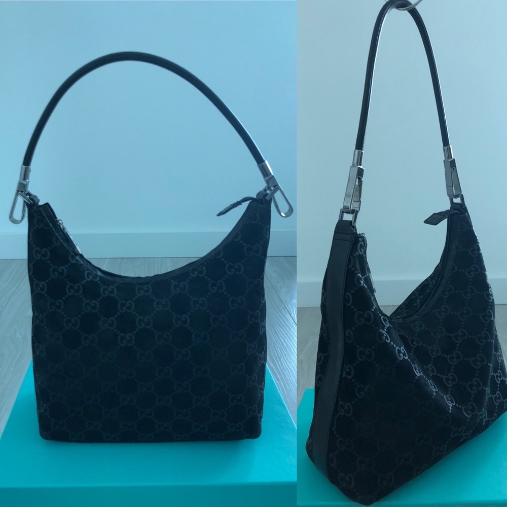 Gucci medium hobos bag suede leather